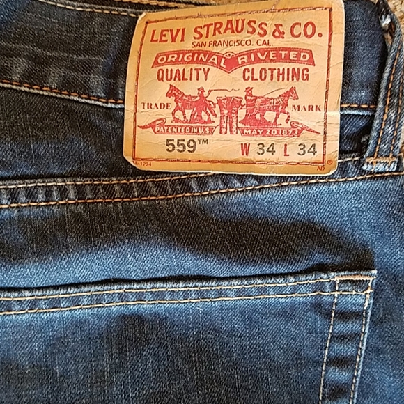 Levi's 34 x 34 Blue 559 Straight Denim Jeans - Picture 5 of 8